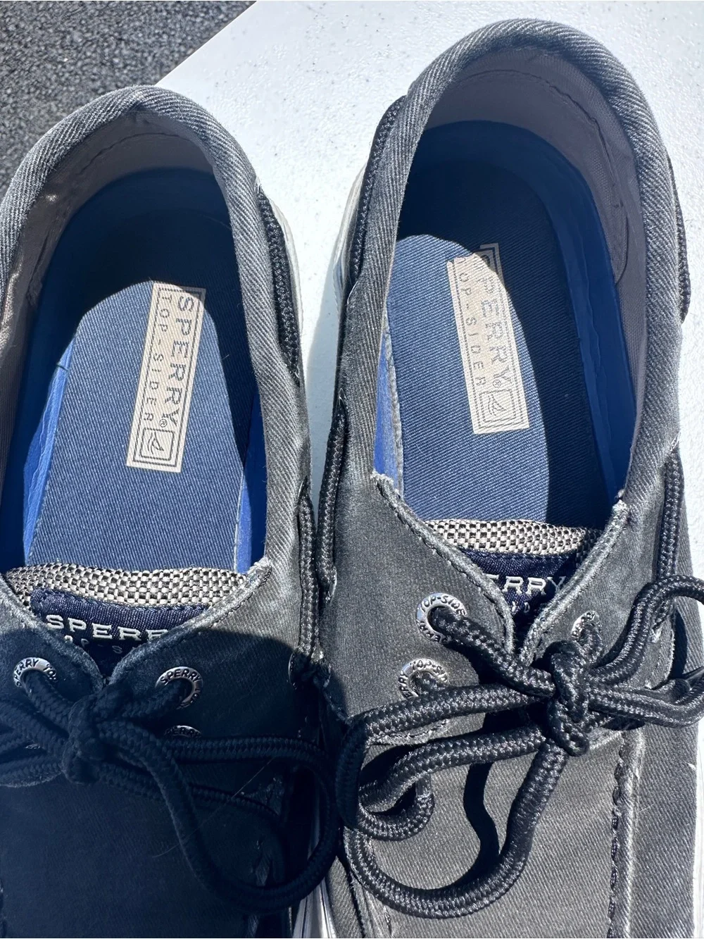 Sperry Men’s Black Canvas Lace-Up Boat Shoes